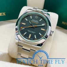 Rolex 116400GV Milgauss 40mm Stainless Steel Watch Black Dial With Green Crystal 11