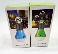 Portable Tent Lamp Battery Power White Light LED Bulb Outdoor Camping Lot of 2