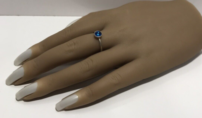 DESIGNER PANDORA STERLING SILVER BLUE STONE RING SZ 7 925 ALE | eBay