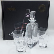 JoyJolt Glassware Luna Whiskey Crystal Decant...