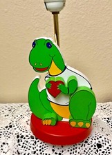 Vintage Wooden Dinosaur Lamp Yellow/Red/Green12 Tall, Works Great 