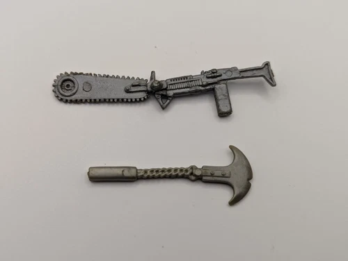Original Vintage 1985 G.I.Joe "Buzzer" Chainsaw And Axe Accessories Great Condit