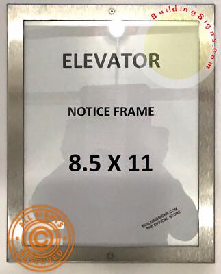 Elevator Notice Frame 8.5x11 (Lockable !!!, Stainless Steel-REF24-1027