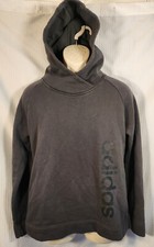 Adidas Charcoal Gray Pullover Hoodie Sweatshirt Youth Size LARGE 16-18 EUC