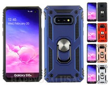 For Samsung Galaxy S10e - Slim Hybrid TPU Armor Cover Case w/Ring Holder Stand