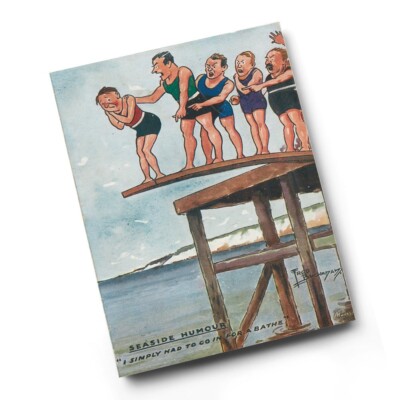 A3 DRUCK - Vintage Humor am Meer - ''Ich musste einfach mal baden gehen''