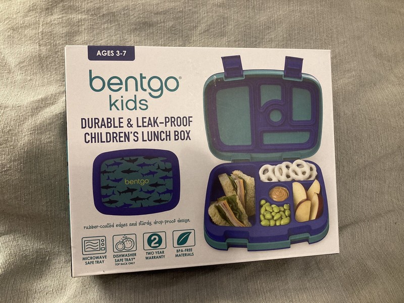 Bentgo Kids' Prints Leak-proof 5 Compartment Bento Style Lunch Box Shark NIB 3-7