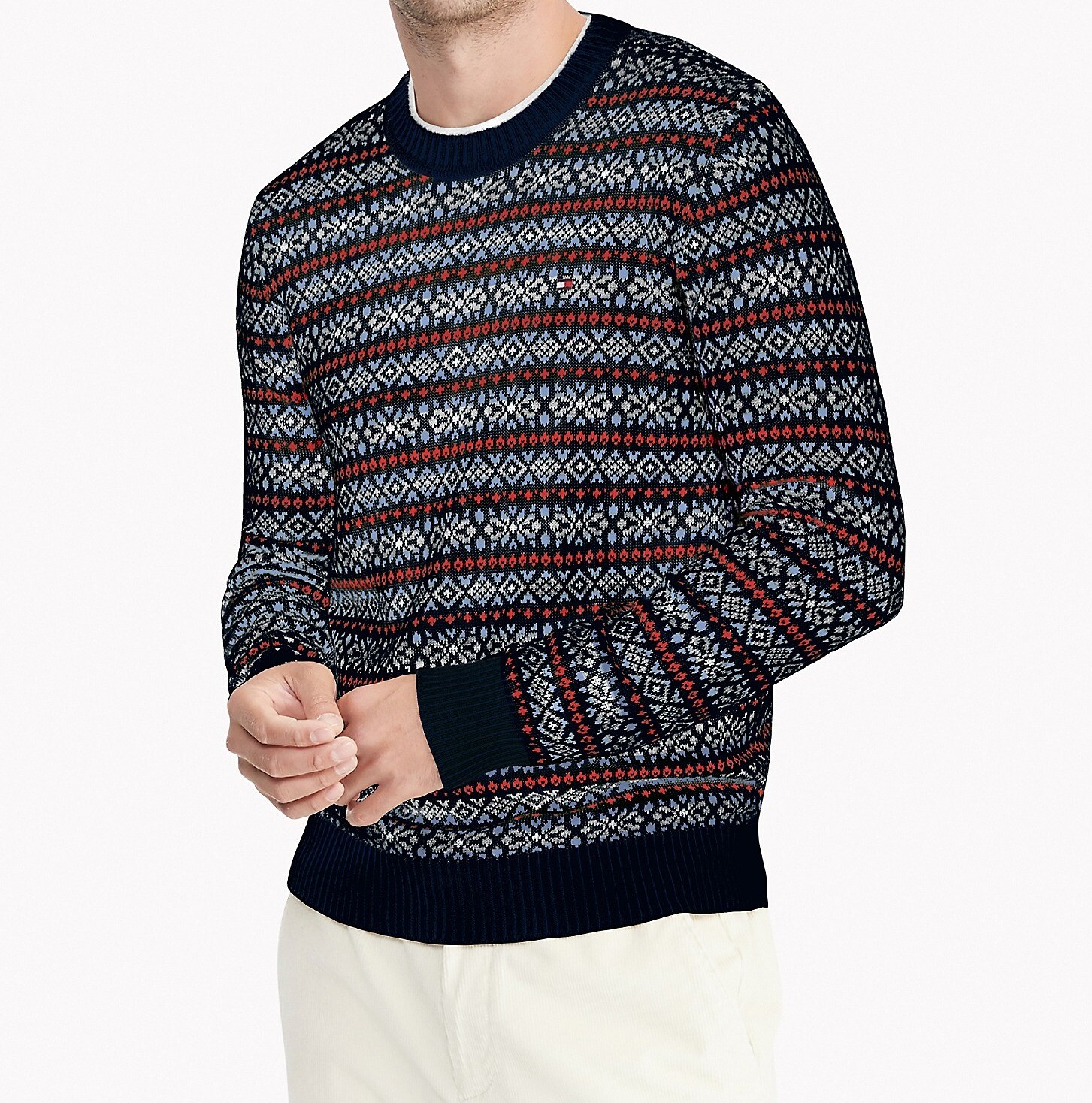 Tommy Hilfiger Men's Essential Fair Isle Sweater Navy/Multi - XXXL