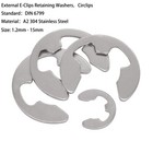 External E-Clips Retaining Washers 1.2mm - 15mm DIN 6799 E-rings Stainless Steel
