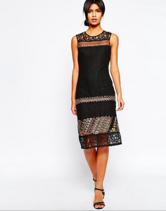 black lace midi dress uk