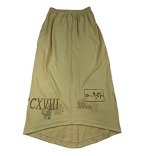 Vintage BLUE FISH Hand Printed Yellow Cotton Maxi Skirt Guessing a Size 0