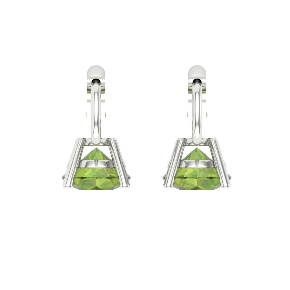 Peridot Stud Earrings for Women, Lever Back (1.5 cttw, 6mm, Round-Cut) - Image 4 of 4