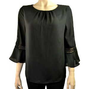 EX.WALLIS BLACK LACE CONTRAST LONG SLEEVE BLOUSE TOP Size 12 | eBay