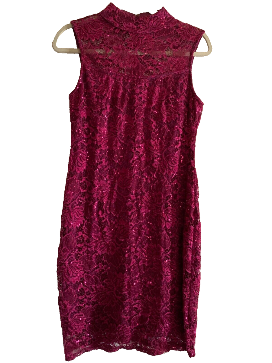 Marina purple sequined cocktail dress 6p