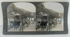 Stereoview #24409 A Street in St Goar, Germany Hotel Adler, carriages wagons S14