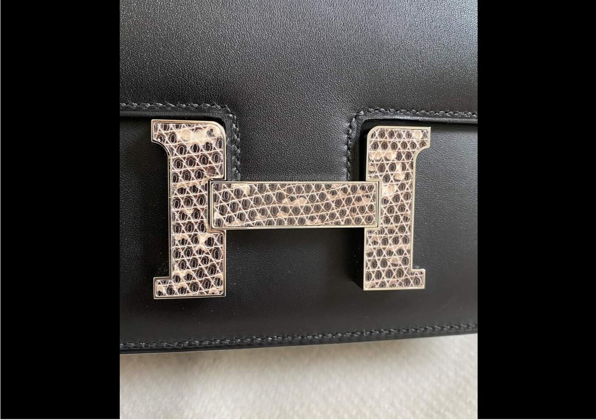 Hermès Constance Mini 18 Limited Edition With Lizard H,Black-NIB