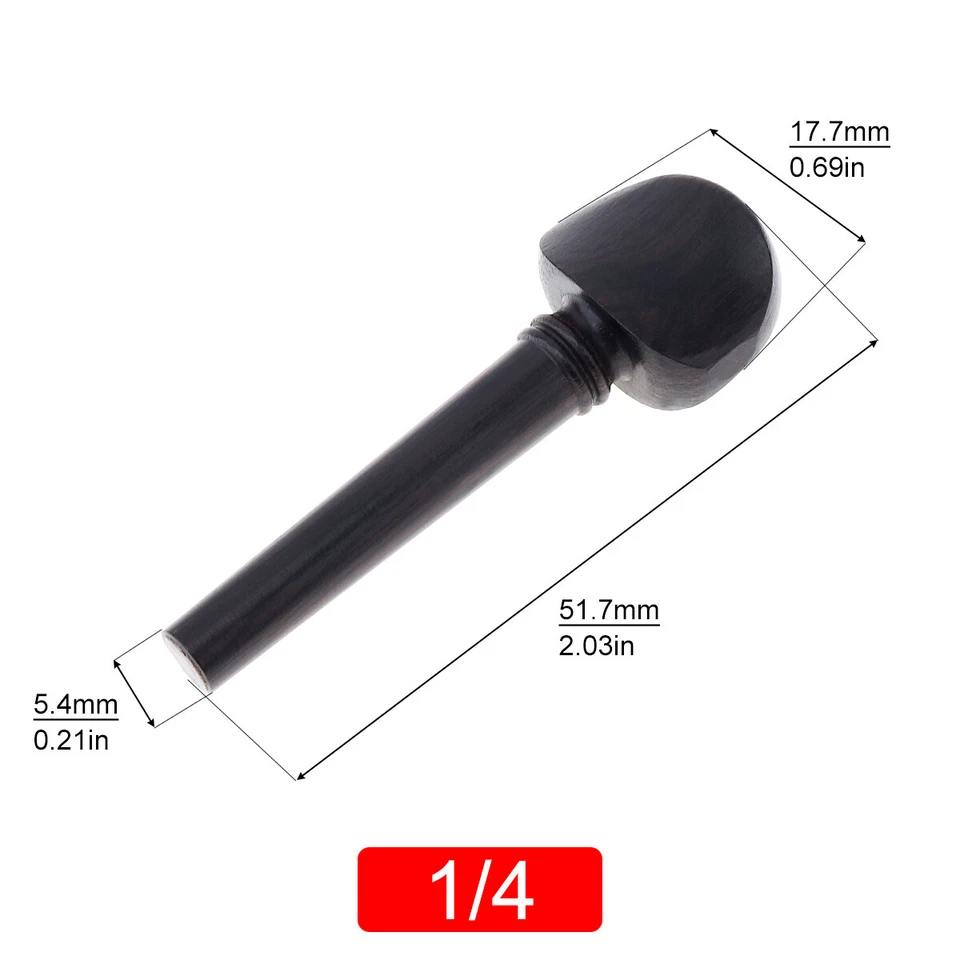 Regular Type Ebony Violin Tuning Peg 1/8 & 1/4 & 1/2 &3/4 & 4/4 Size - Image 3 of 4