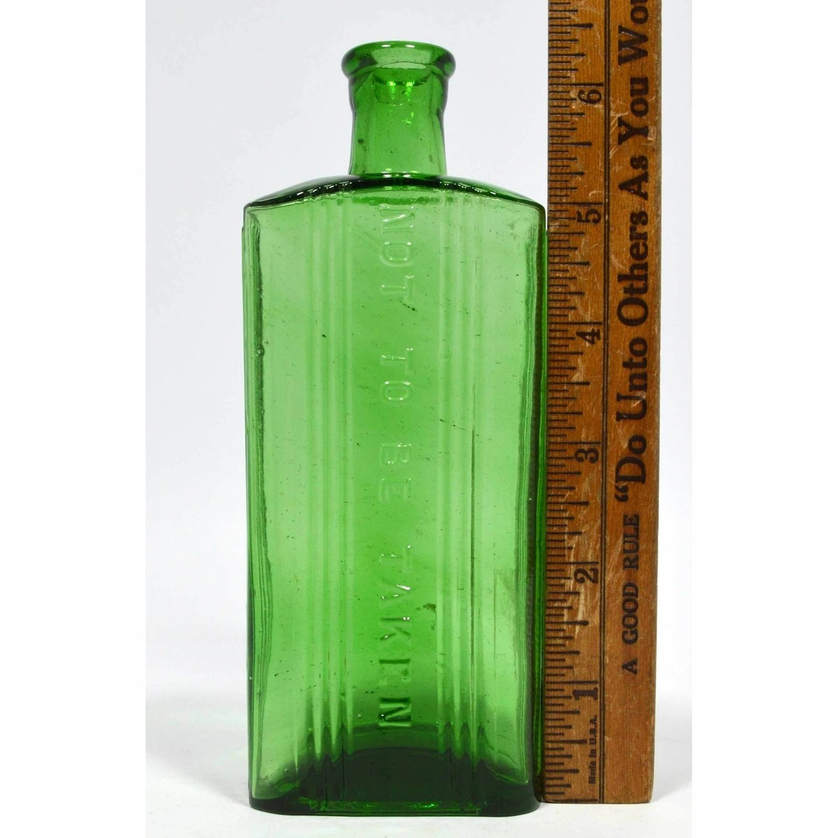 Antique GLASS POISON BOTTLE 6-3/8