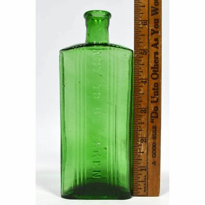 Antique GLASS POISON BOTTLE 6-3/8