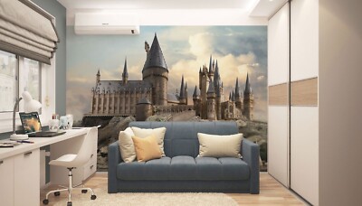 Kids Bedroom wallpaper 252 cm x 182 cm (99'' x 72'') Harry Potter Castle grey