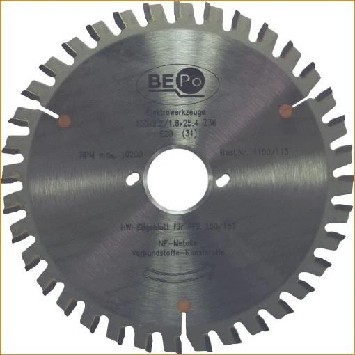 BEPo HM-Sägeblatt 1150/113 Ø150 mm für Profile Kunststofffenster 