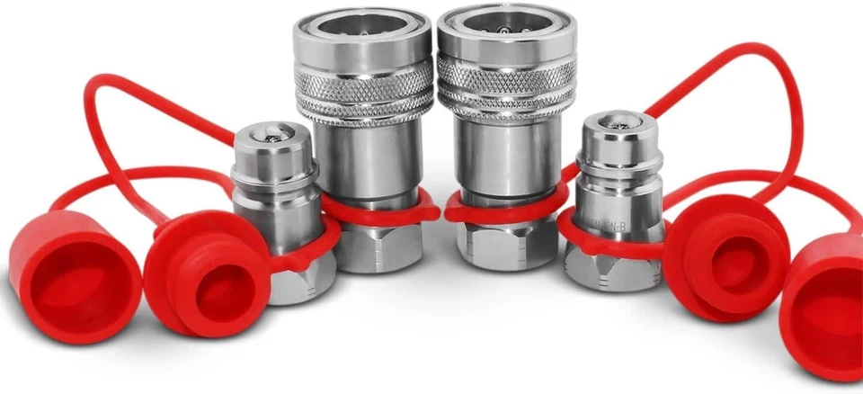 Durable 1/2" Hydraulic Couplers - Pioneer Style with High Burst Rating - 2 Sets - Image 2 of 4