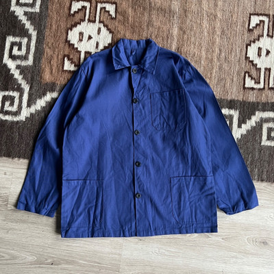 Vintage French German Workwear Blue Chore Utility Jacket Size L