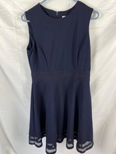 Calvin Klein Women's Sleeveless Blue Asymmetrical Knee Length Dress Size 10