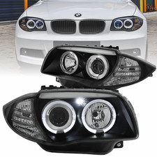 LED Angel Eyes Scheinwerfer Set f�r BMW 1er E87/81 2004-2009 schwarz