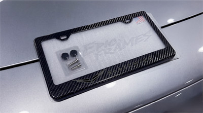 Blackwing V-Series WHITE TRUE Carbon Fiber License Plate Frame
