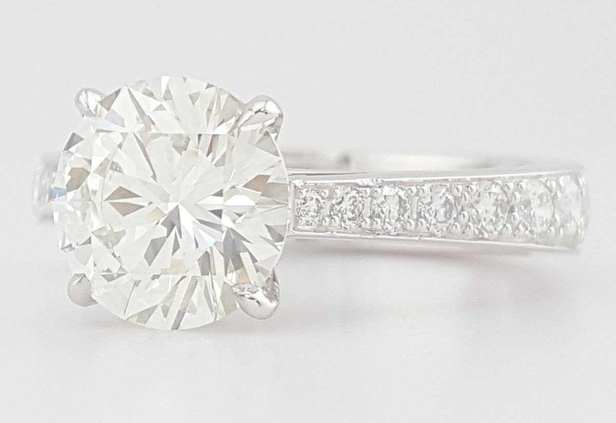 Graff Round Brilliant Diamond Platinum Engagement Ring 3.25 ct Retail $58,000 View 5