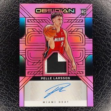 PELLE LARSSON /49 Rookie PINK Patch Auto 2024-25 Obsidian Basketball Card HEAT