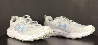 Size 8 Woman Under Armour UA Charged Assert 10 PNTSP Grey Sneaker 3027092-100