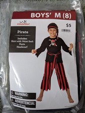 PIRATE Dress Up Costume Halloween Sz 8 Medium Youth New 