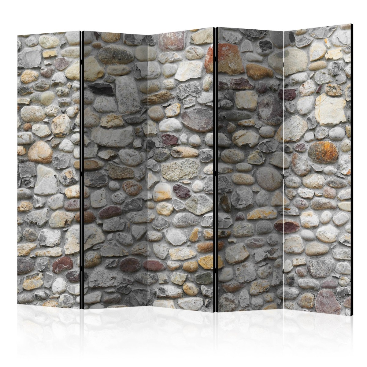 Paravent 5 volets amovible Stony Road claustra bois intérieur