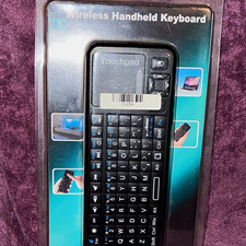 Wireless Mini Handheld Keyboard Built-In Touchpad Portable Black QWERTY EN