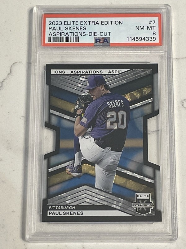 2023 PANINI ELITE EXTRA EDITION #7 PAUL SKENES ROOKIE RC SP #/80 PSA 8 NM/MT