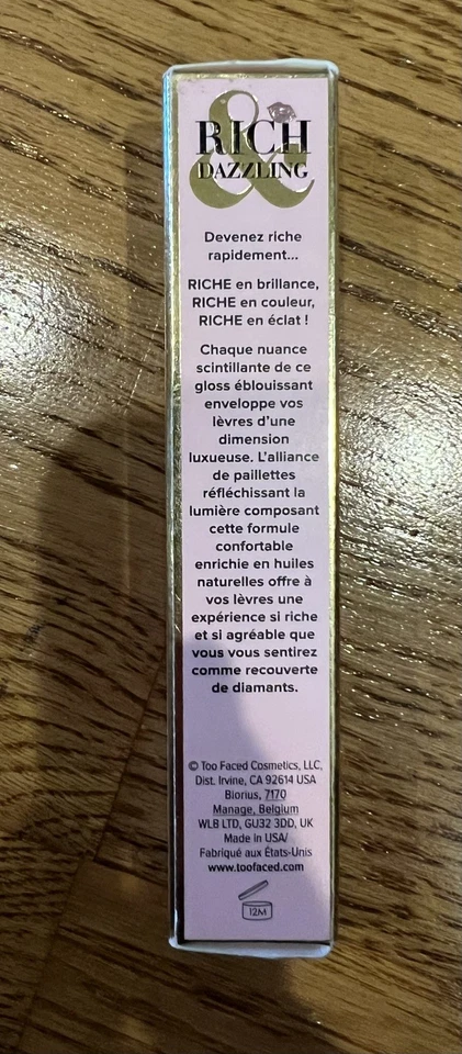 Too Faced Rich Dazzling High-Shine Sparkling Lip Gloss - Raisin The Roof - NWB  - Image 3 of 4