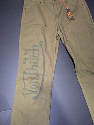 Von Dutch Olive Green Carpenter Jeans Men Size 36 X 30 New With Tag
