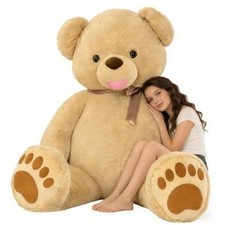 Giant Teddy Bear Plush Toy - Soft  Cuddly Light Brown Bear Stuffed 5 Feet Tan