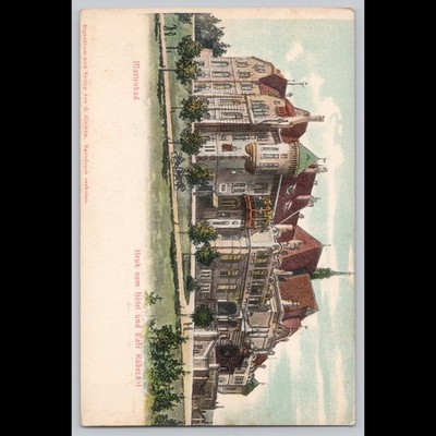 Antique Postcard Marienbad Hotel and Café Rübezahl Architecture