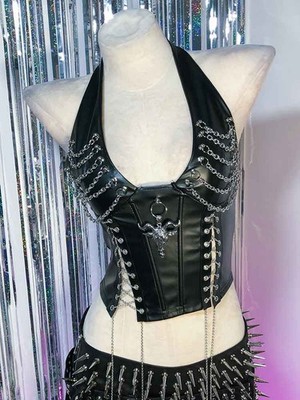 Gothic Oberteile Grunge Emo Kleidung Gothic Tank Punk Mini Rock Y2K