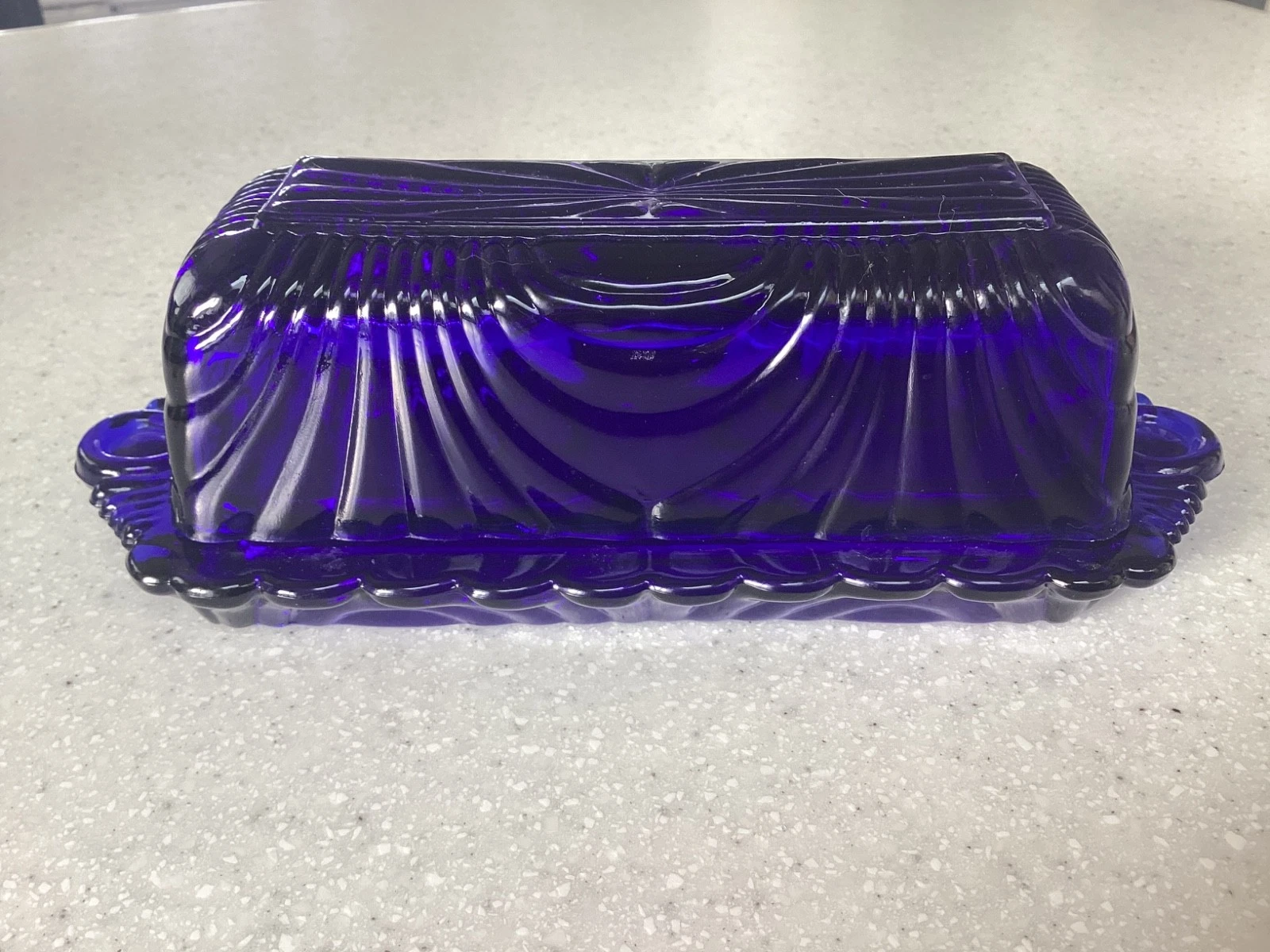 Cobalt Caprice #52 Covered Butter Dish Cambridge Mold 1970s Summit VTG Swag