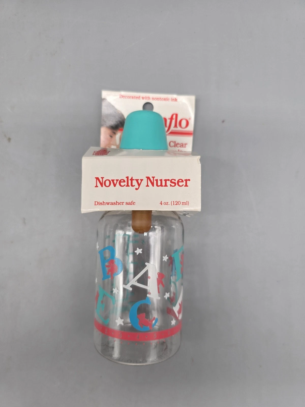 NOS 1991 Novelty Nurser 4oz Baby Bottle New Letters