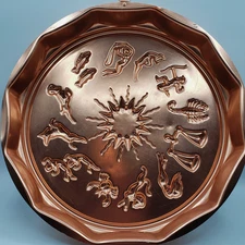 Vintage 1960's Zodiac Jello Mold Copper Colored Aluminum 12" Inches MCM  b11