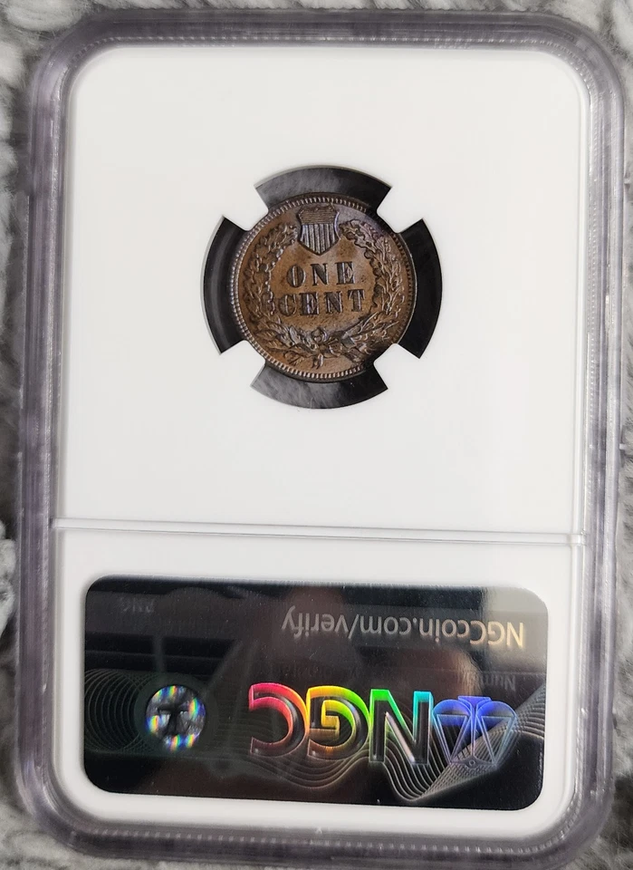 NGC MS-64 BN 1907 Indian Head Cent, Attractively Toned. Scarce S-14 Variety - Image 2 of 2