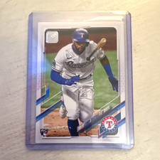 Topps 2021 Topps Leody Taveras Texas Rangers #264 RC Rookie Card. rookie card picture