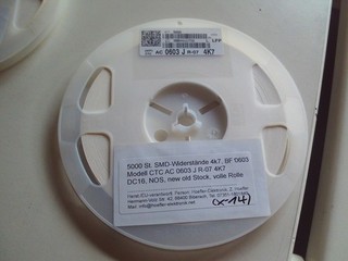 5000 St. SMD Widerstände 4k7 BF 0603 Modell: CTC AC 0603JR 074K7 (X 14)