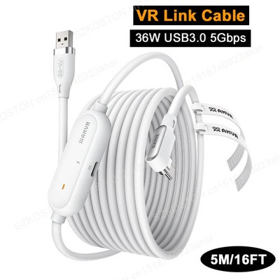AMVR VR Link Cable for Meta Quest 3/3S/ Quest2 Pico 4 Accessories 36W USB3.0 VR