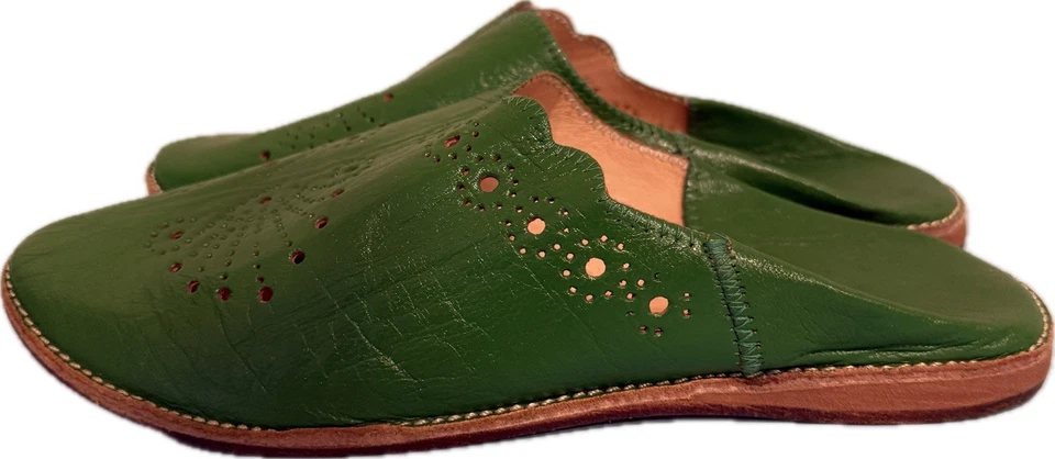 Zapatillas de cuero marroquíes de alta calidad La Gazelle El Aymani verde mula talla 9 EU40 Foto 2 de 4